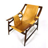 Lounge chairs in Jacaranda and fabric.
